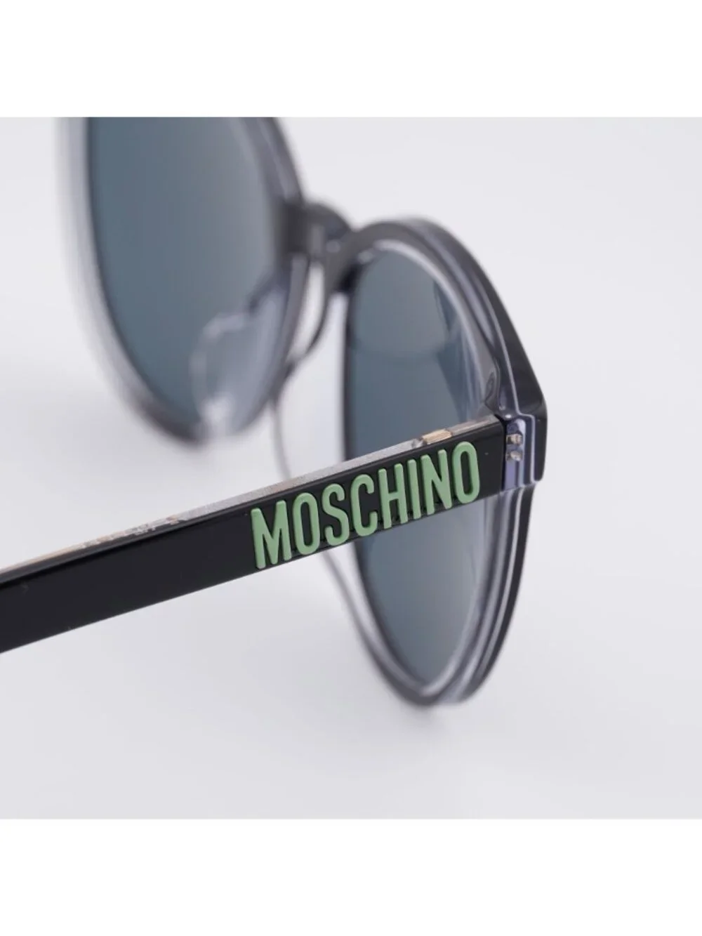 Moschino MOS151/F/S 07C5 IR Sunglasses Black Round Frame, Grey Lenses